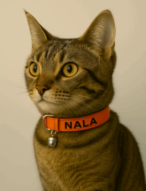 kattenhalsbandje oranje met naam